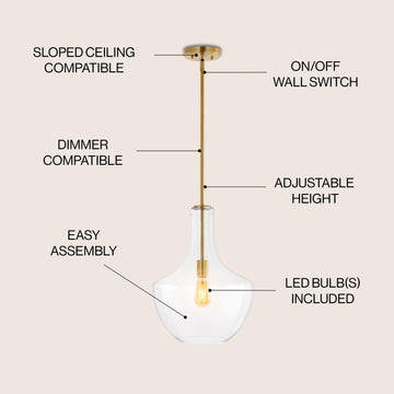 Watts Glass/Metal LED Pendant